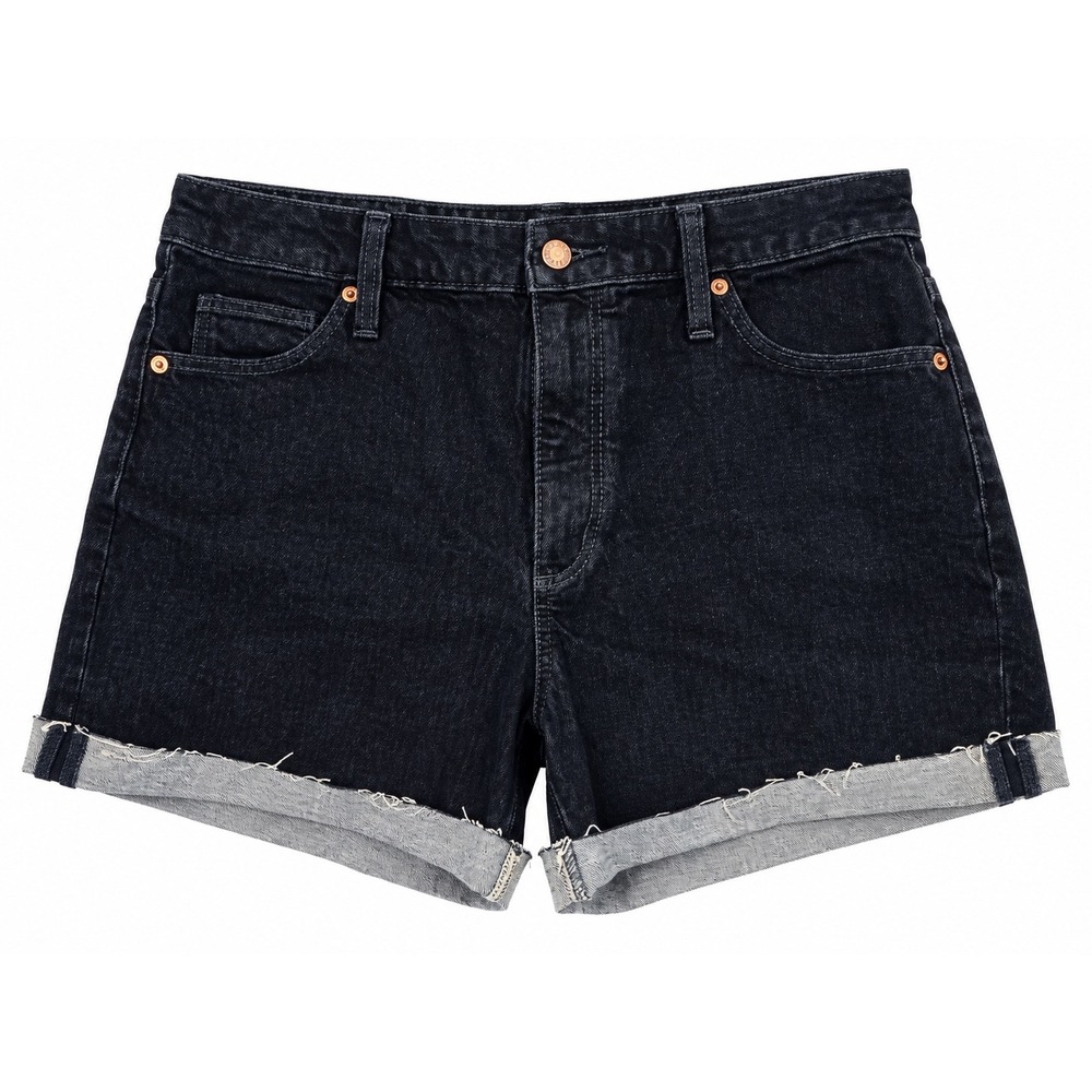Universal Thread Womens Vintage Midi Denim Shorts Dark Wash Cuffed Size 10